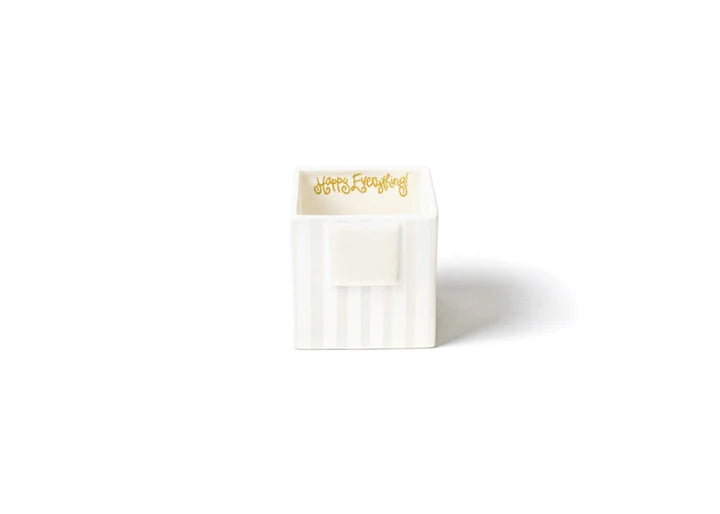 HAPPY EVERYTHING! WHITE STRIPE MINI NESTING CUBE SMALL