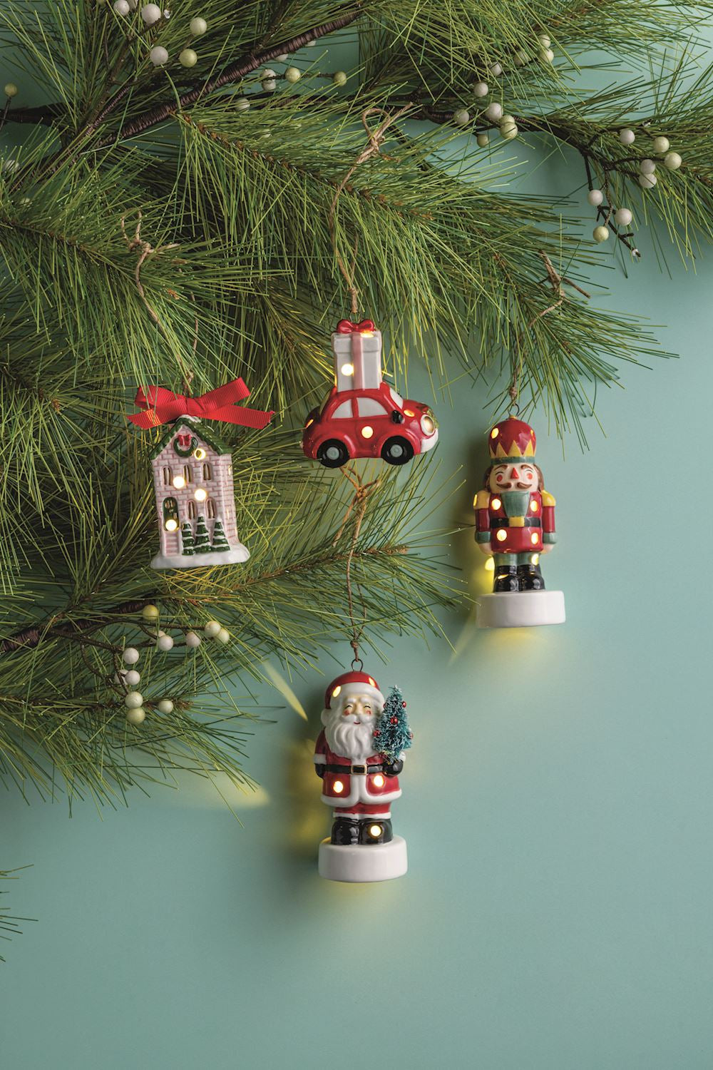 MUD PIE CHRISTMAS HOUSE LIGHT-UP ORNAMENT