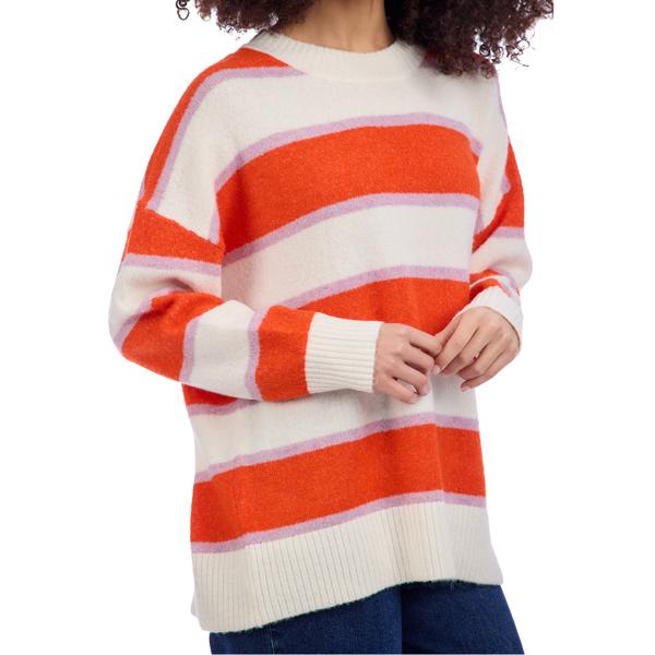 MUD PIE SYLAS STRIPED SWEATER-ORANGE