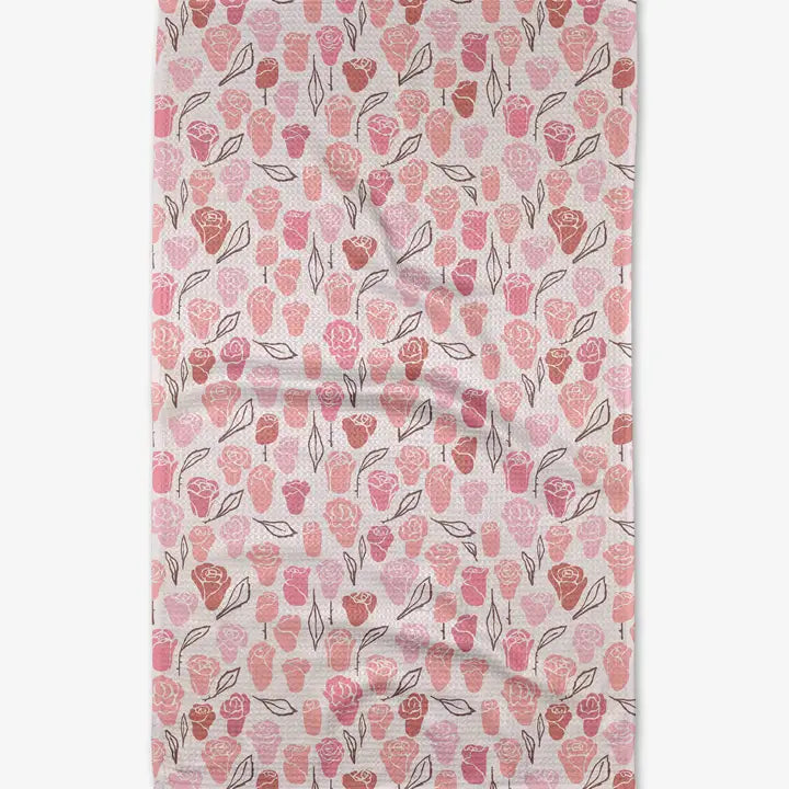 Geometry Neutral Rose Tea Towel