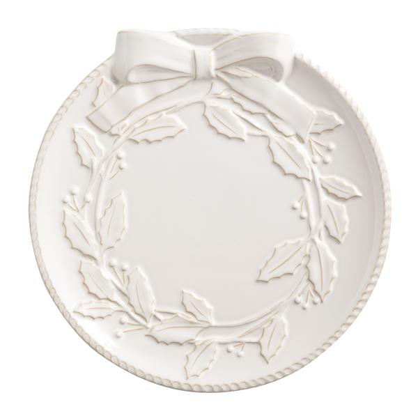 MUD PIE WHITE WREATH PLATTER