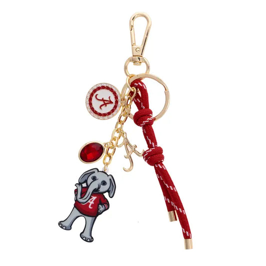 Canvas Style Alabama Crimson Tide Cluster Bag Charm in Crimson