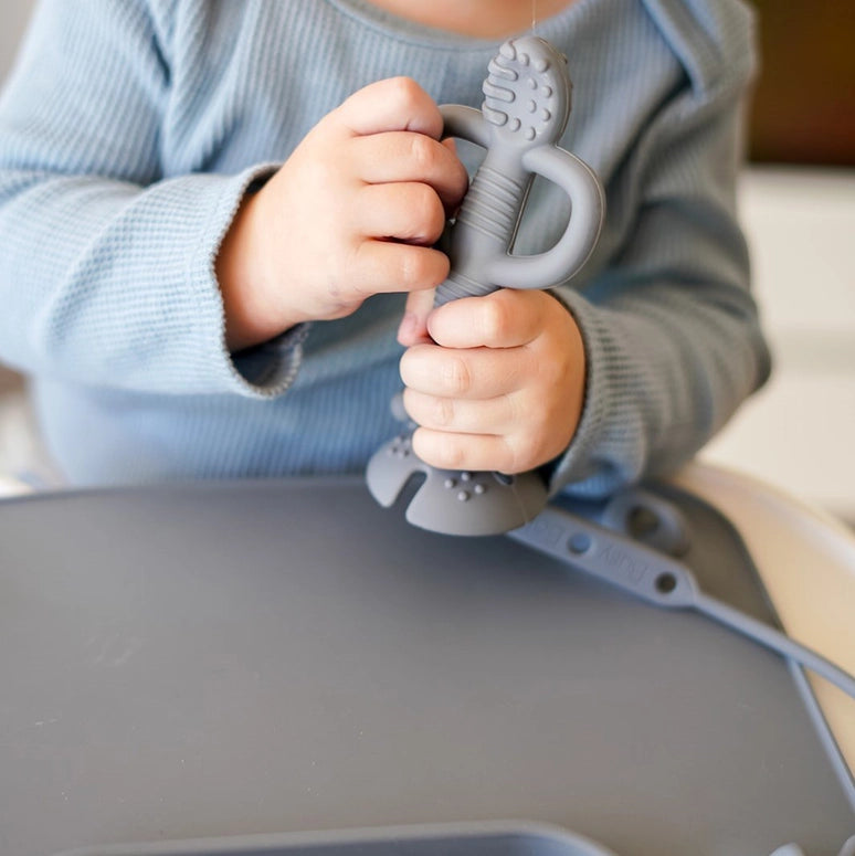 Busy Baby Teether & Training Spoon-Pewter