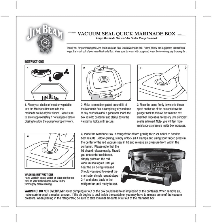 Jim Beam Vacuum Sealed Marinade Box