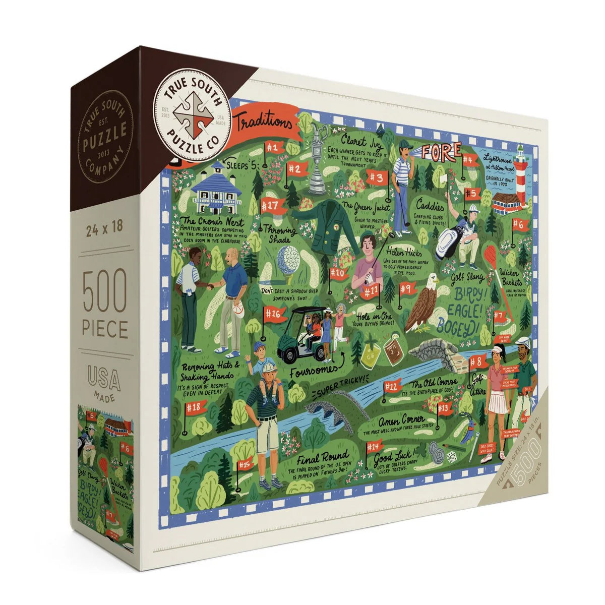 True South Puzzle - 18 Golf Traditions - 500 piece
