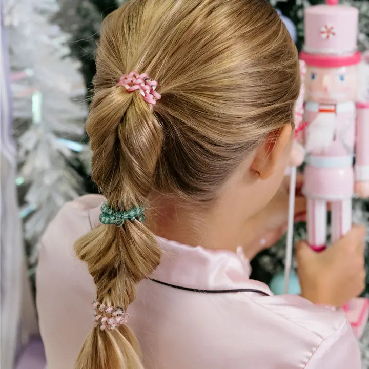 Teleties Spiral Hair Coils | Small | Merry Pinkmas Hair Ties