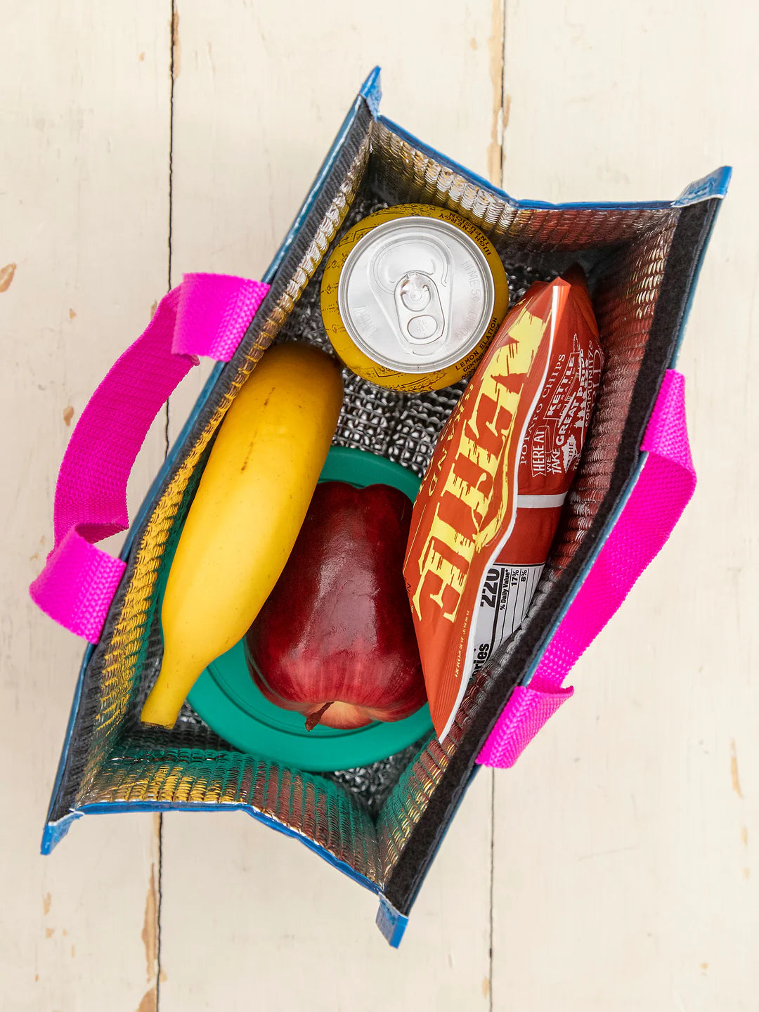 Natural Life Insulated Lunch Bag-Navy Folk Floral