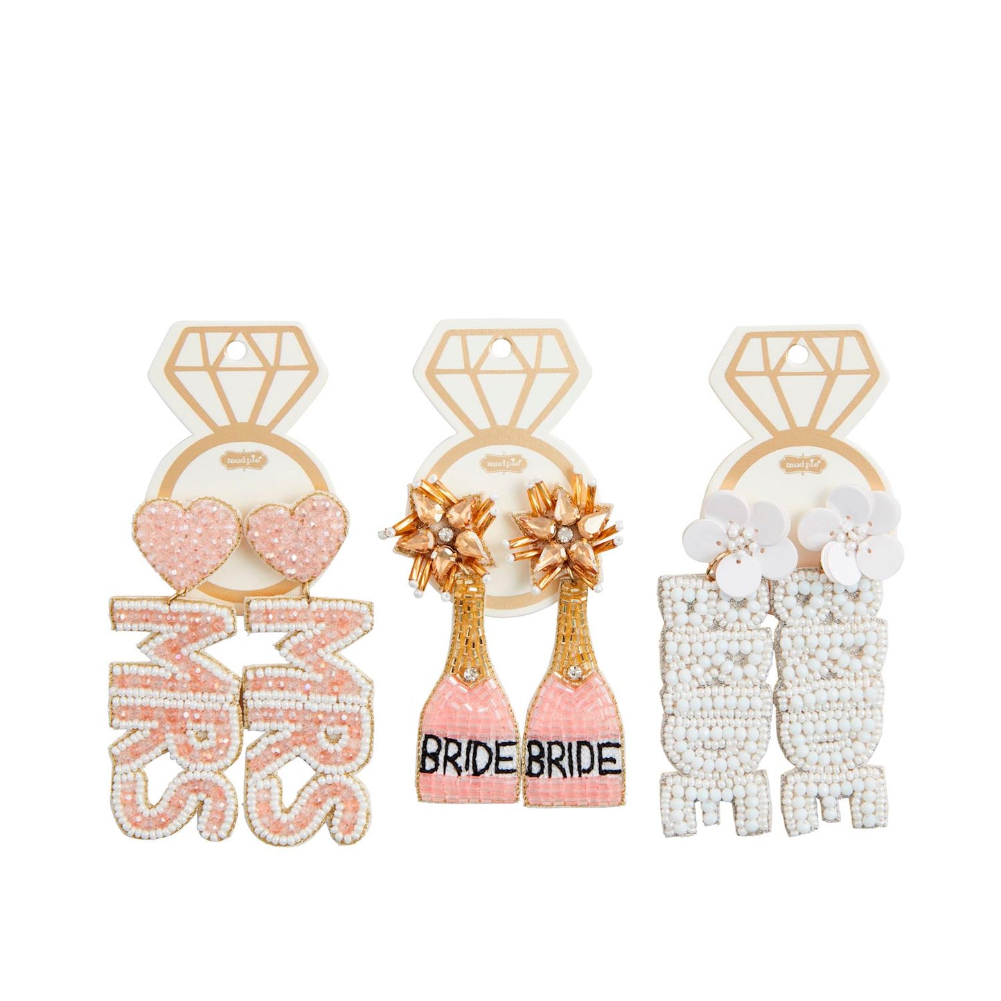 MUD PIE BRIDE BEADED EARRINGS