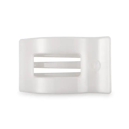 Teleties Flat Rectangle Hair Clip | Medium | Coconut White