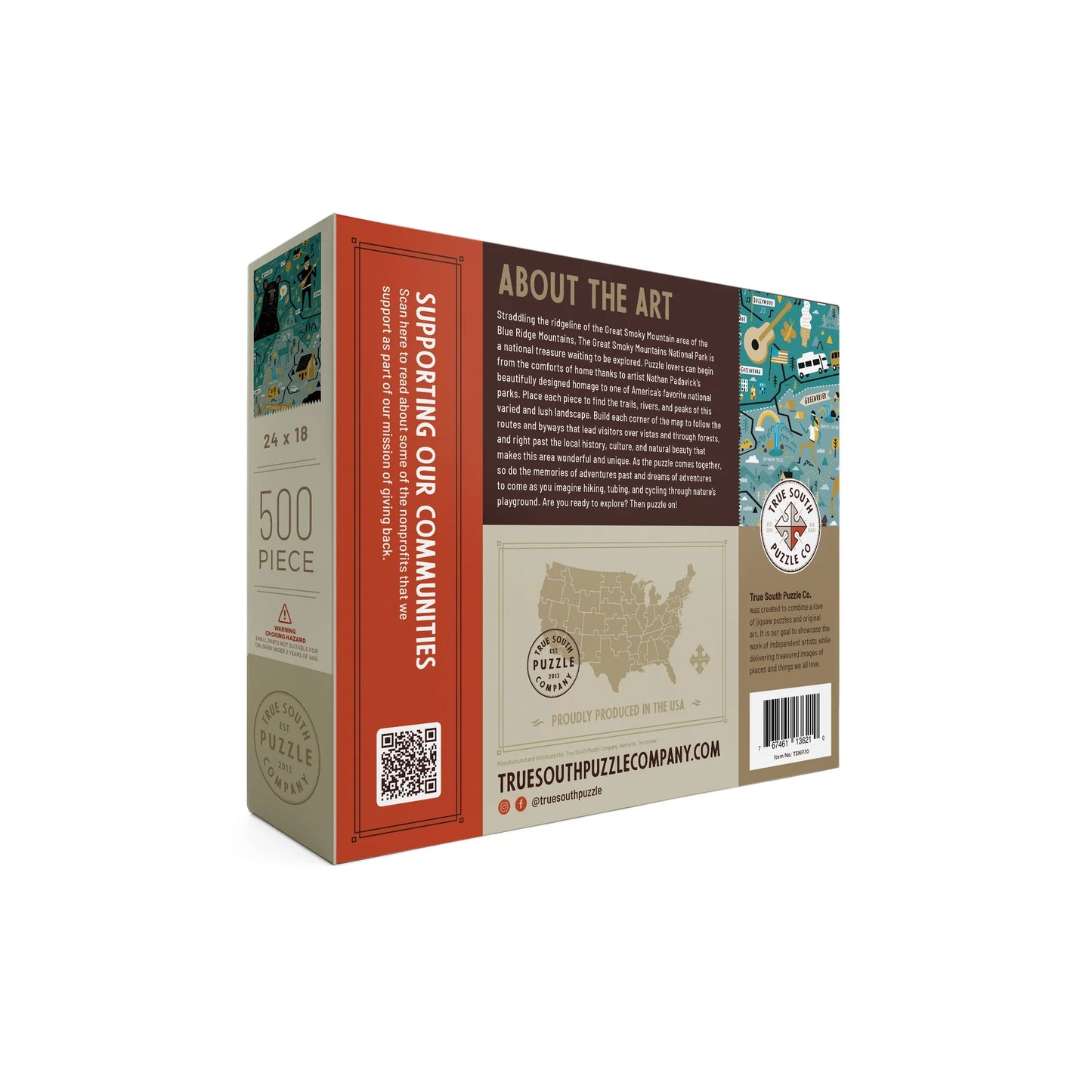 True South Puzzle Co. Great Smoky Mountains Ntl Park Map