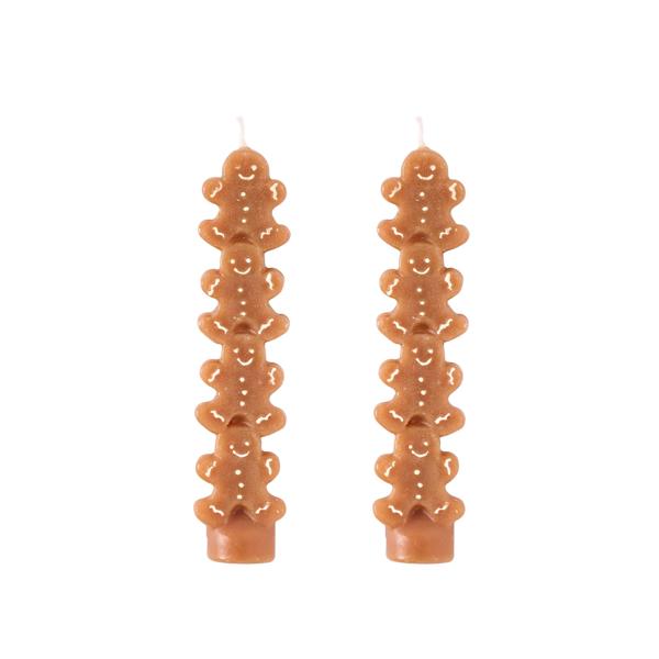 MUD PIE GINGERBREAD MINI TAPER CANDLE SET OF 2