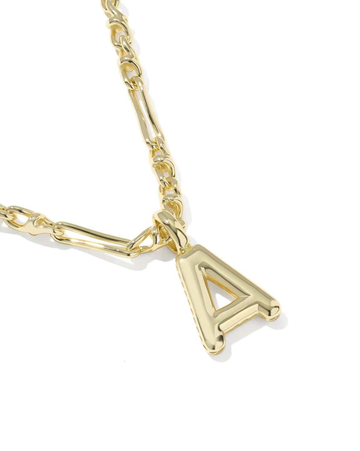 KENDRA SCOTT BUBBLE LETTER A SHORT PENDANT NECKLACE GOLD