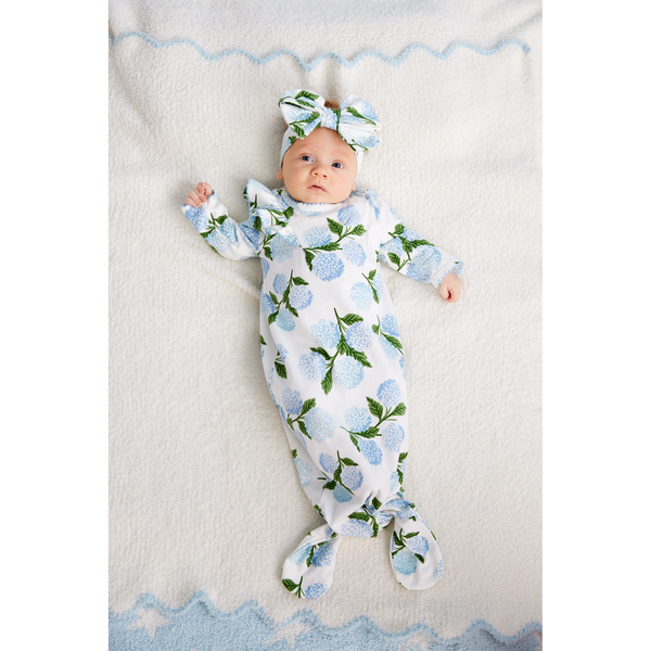 MUD PIE BLUE SCALLOP CHENILLE BLANKET
