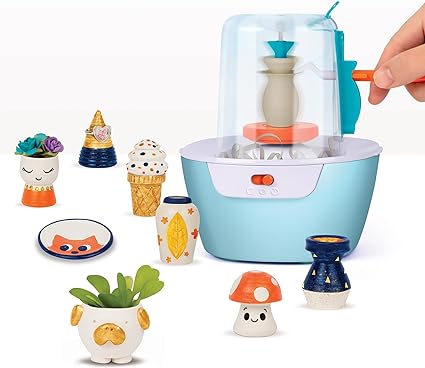 Make It Real: Mini Pottery Studio - 26 pcs DIY Pottery Kit, Mess Free Air Dry Clay, 10 Projects, Tweens, Girls & Kids Ages 8+
