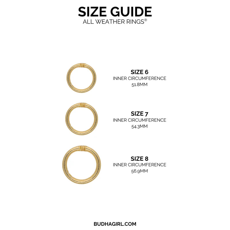 BUDHAGIRL AURA ALL WEATHER RINGS (SET OF 3)-SIZE 7