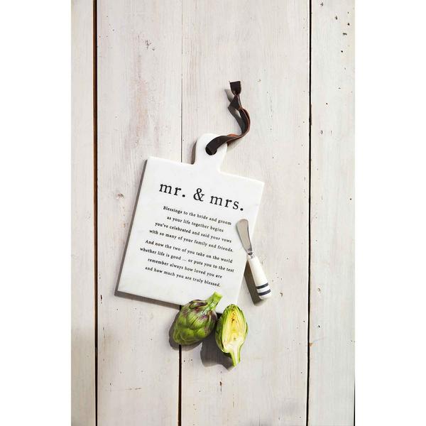 MUD PIE MR. & MRS. MARBLE BOARD SET