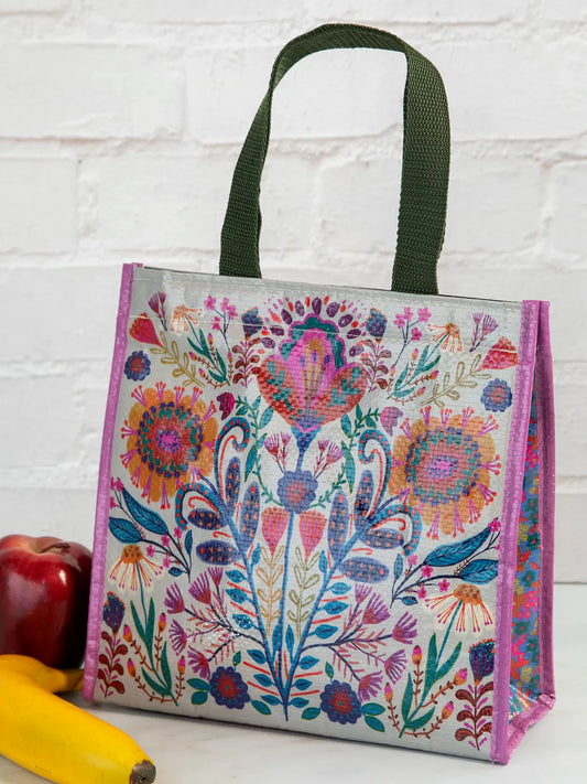 Natural Life Insulated Lunch Bag-Cream Folk Flower