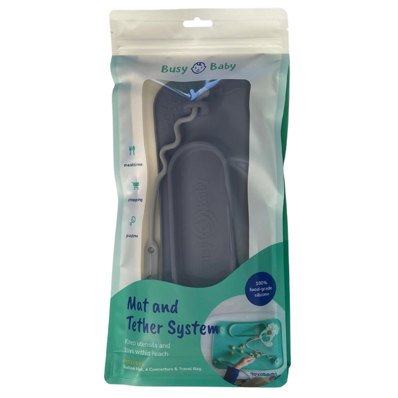 Busy Baby Silicone Placemat - 4 Tether Version- Pewter