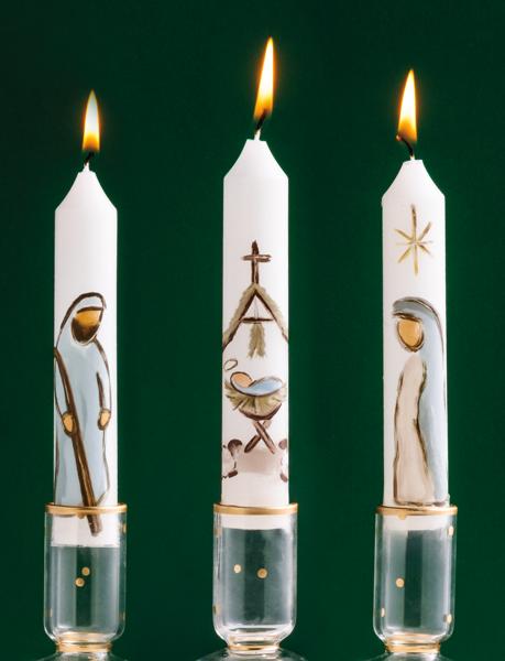 MUD PIE NATIVITY MINI TAPER CANDLE SET