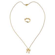 ISCREAM BEAUTIFUL BOWS RING AND NECKLACE SET