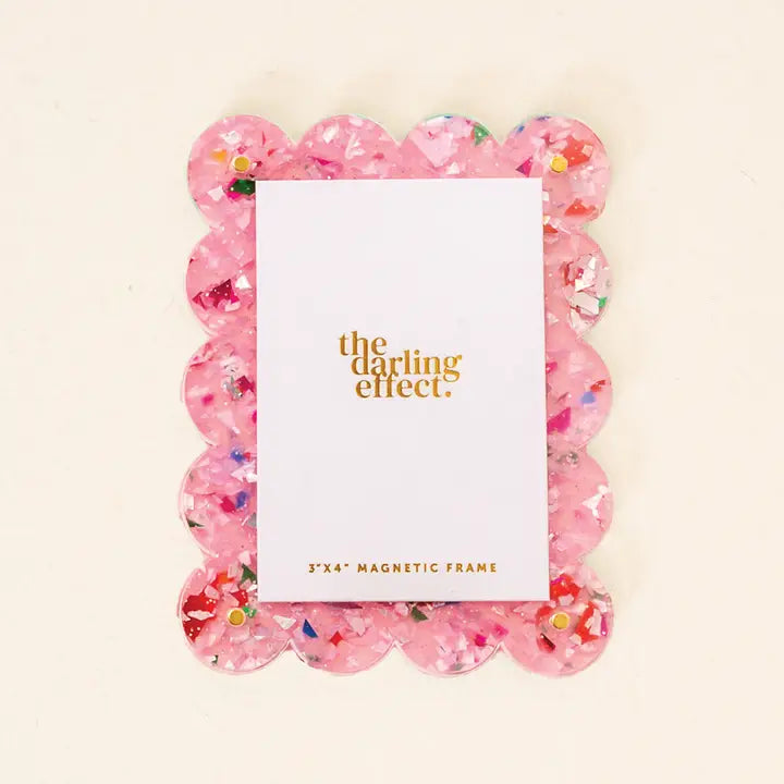 The Darling Effect Mini Acrylic Picture Frame Magnet-Confetti Pink