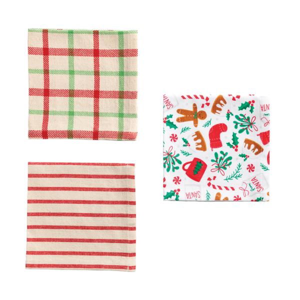 MUD PIE REINDEER BASKET TOWEL SET