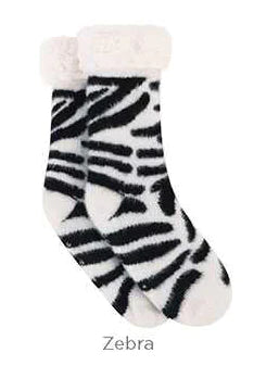 Snoozies! Women's Animal Trop Sherpa Tall Socks | Choice of 3 Animal Prints