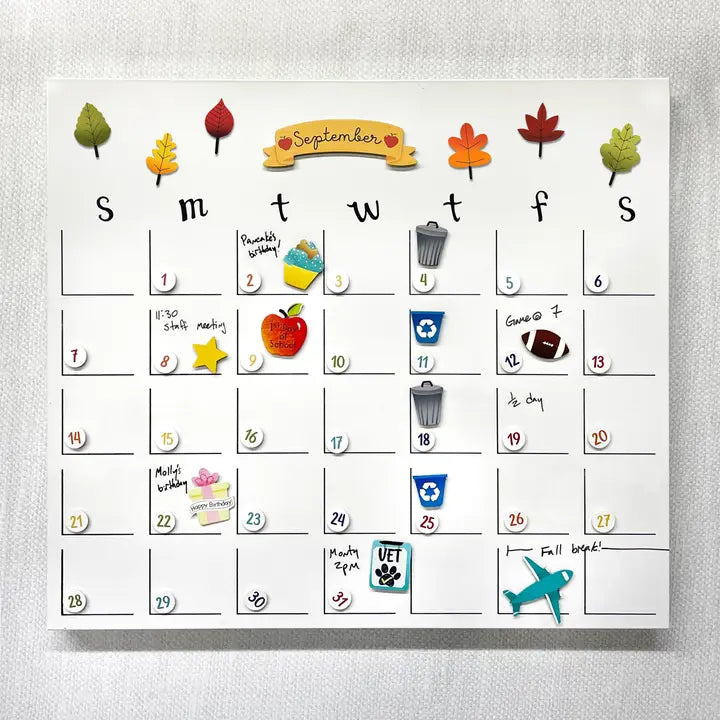 Roeda Studio Dry Erase Magnetic Calendar - 15"H X 17"W