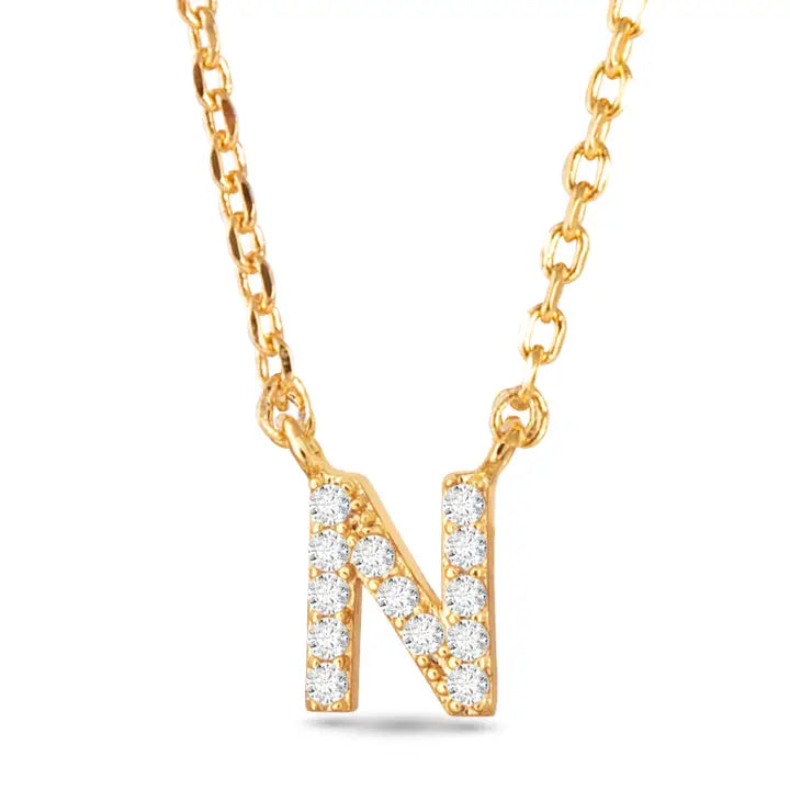 Amanda Blu Cz Initial Necklaces-N