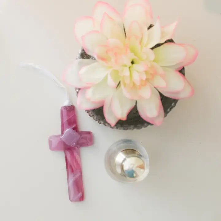 Mom Gift USA Handmade Glass Cross Christian Gift