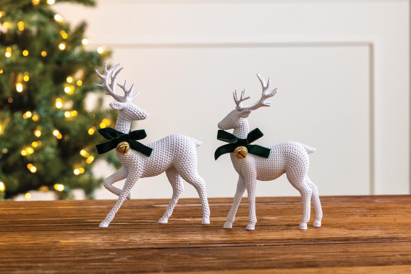 MUD PIE LARGE RESIN WHITE DEER