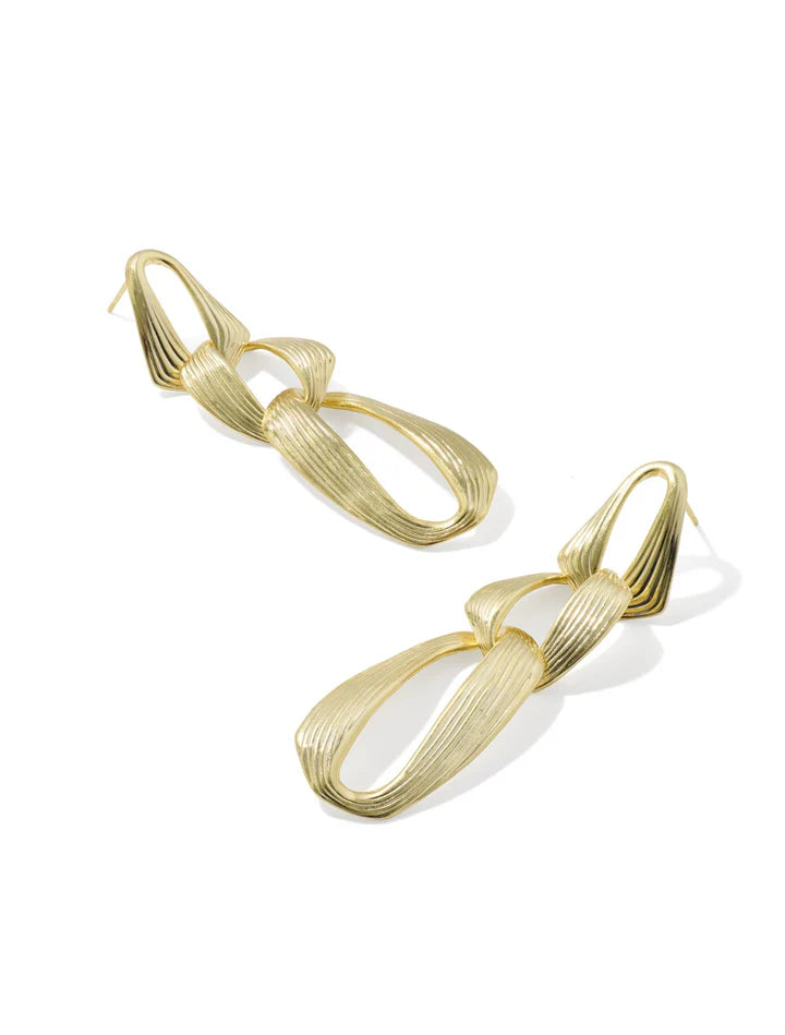 KENDRA SCOTT KIRA STATEMENT EARRINGS GOLD