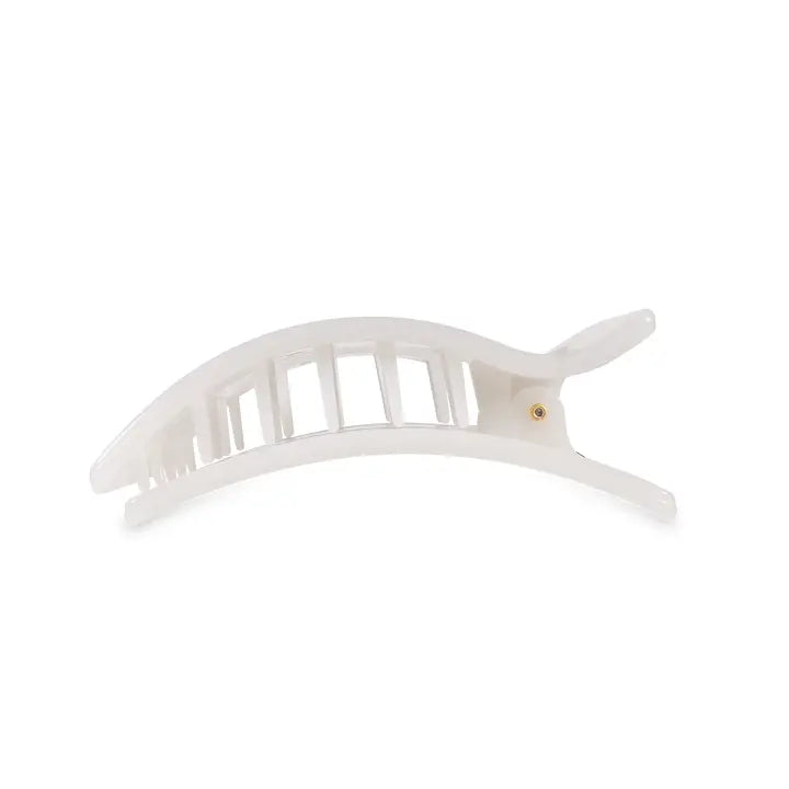 Teleties Flat Rectangle Hair Clip | Medium | Coconut White