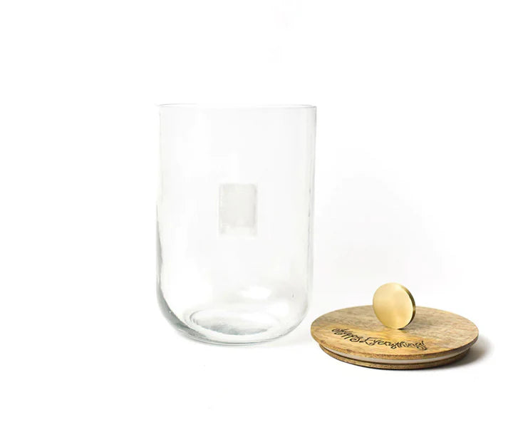HAPPY EVERYTHING! MINI WOODEN LID GLASS JAR (MEDIUM)