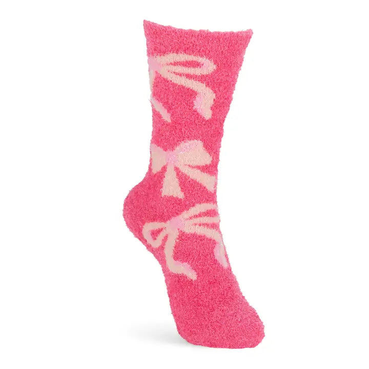 Amanda Blu Lifestyle Fuzzy Socks | Everyday Soft & Cozy Socks-Bows