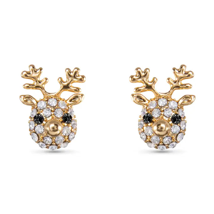Amanda Blu Gold Reindeer Stud Earrings
