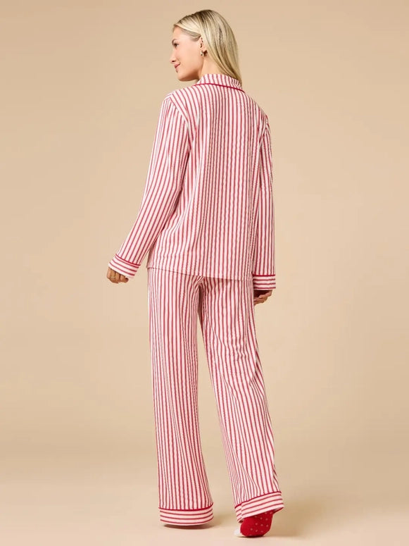 Softies Women's Traditional Christmas Collar Pajama Set
