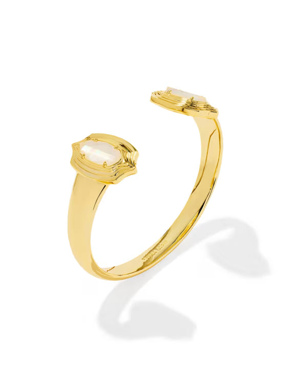 KENDRA SCOTT FATE HUGGIE EARRINGS GOLD WHITE CZ
