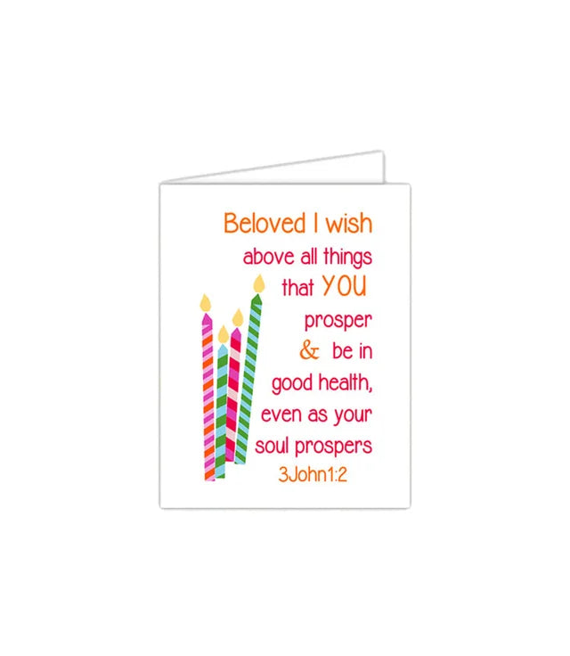 Standing on the Word Notecard Birthday candles with verse: 3John 1:2 beloved I wish