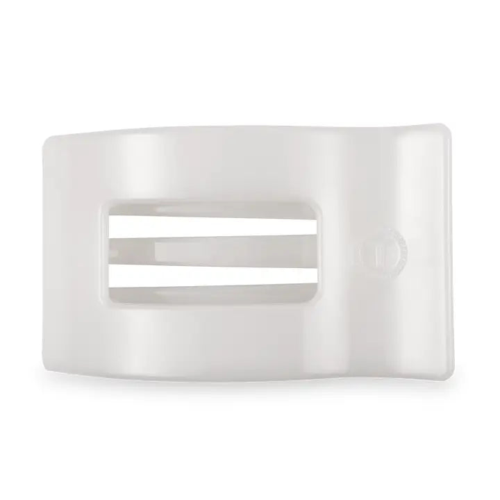 Teleties Flat Rectangle Hair Clip | Large | Coconut White