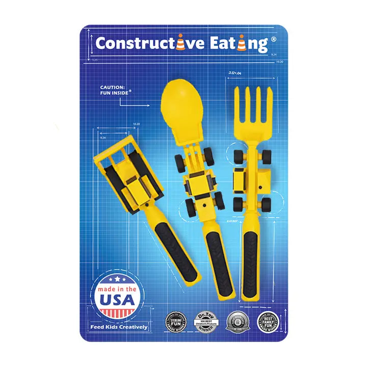 Constructive Eating Set of 3 Construction Utensils