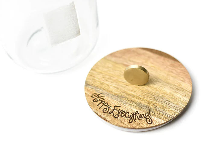 HAPPY EVERYTHING! MINI WOODEN LID GLASS JAR (MEDIUM)