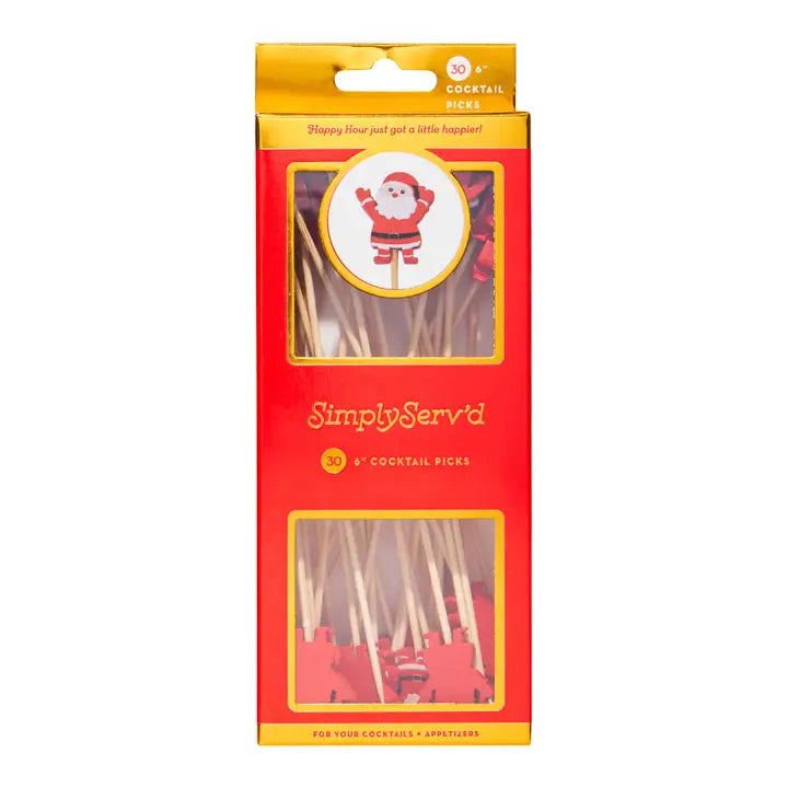 Sophistiplate Santa Large Cocktail Picks/30pk