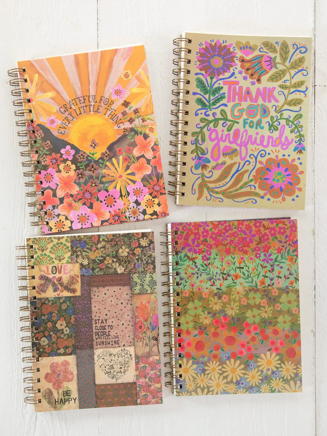 Natural Life Spiral Notebook-Wildflower Border