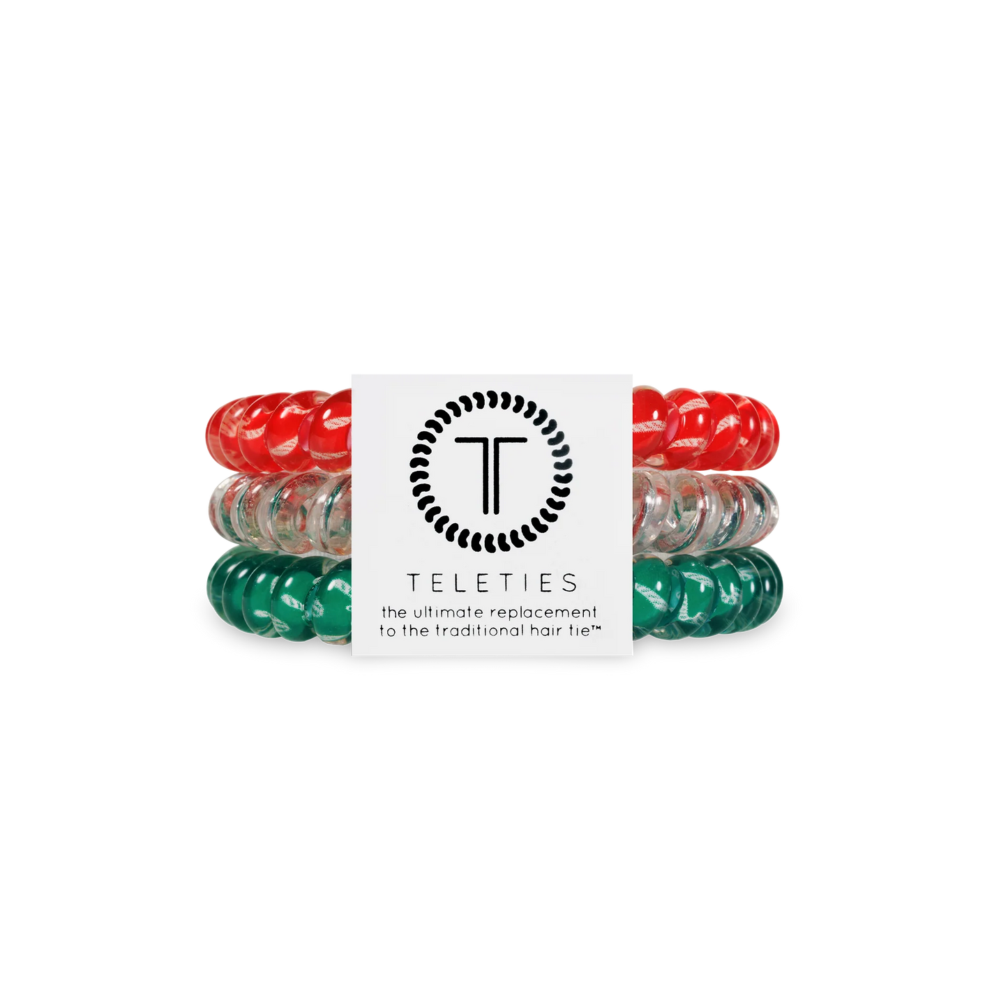 Teleties Spiral Hair Coils | Small | Hooked on Christmas Hair Ties