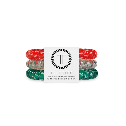 Teleties Spiral Hair Coils | Small | Hooked on Christmas Hair Ties