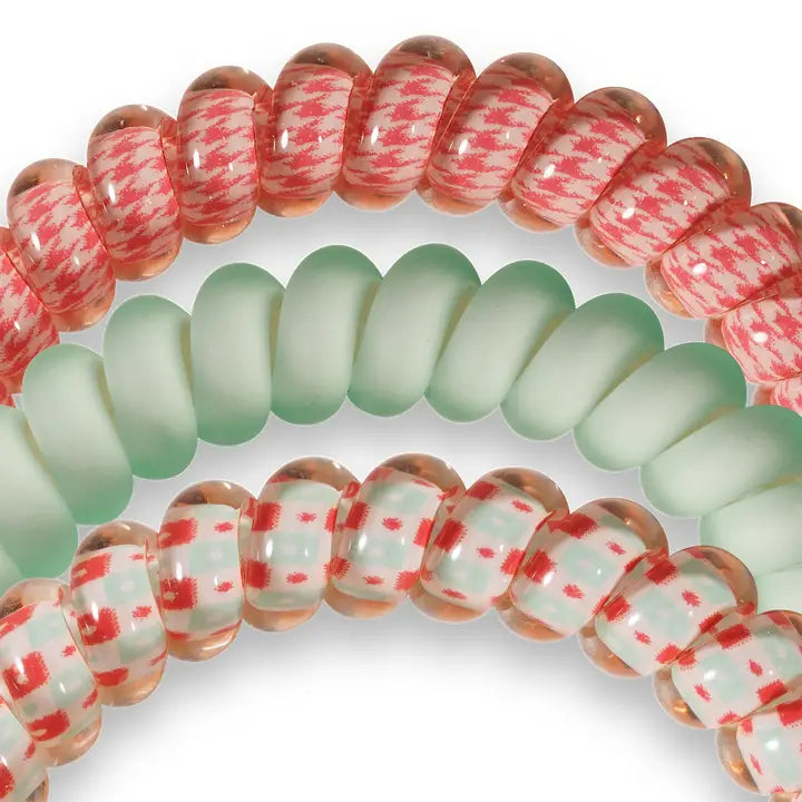 Teleties Spiral Hair Coil | Small | Calming Coral