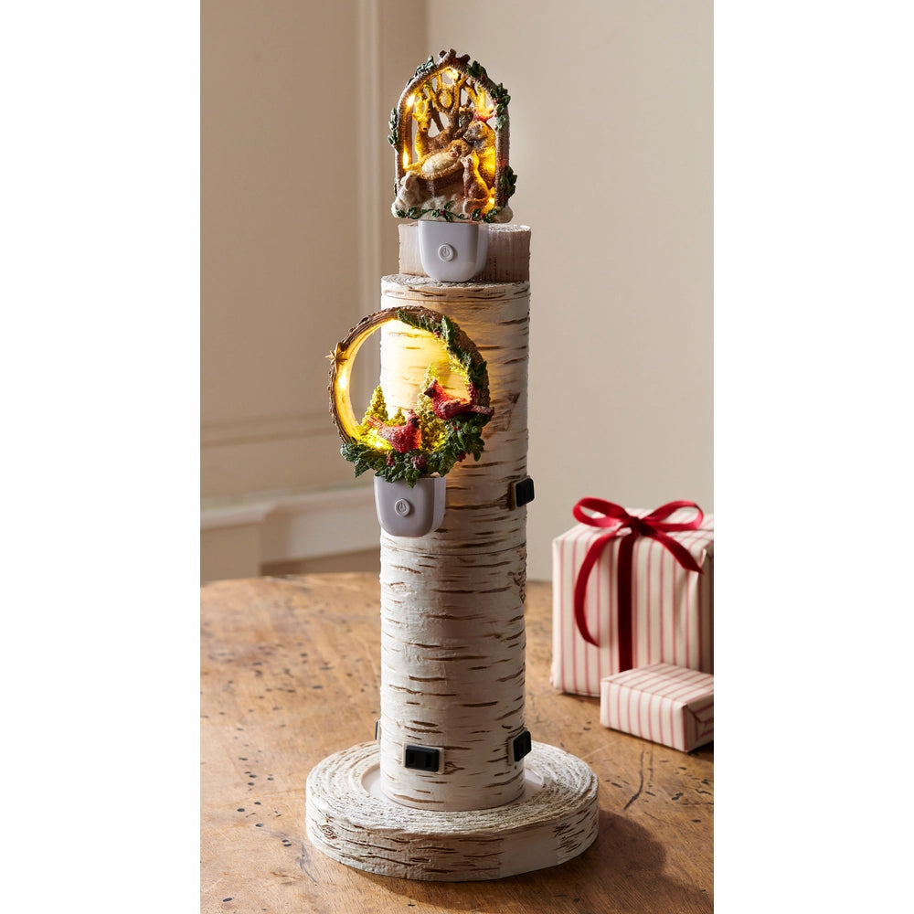 RAZ Imports 6" Woodland Noel Cardinals Night Light