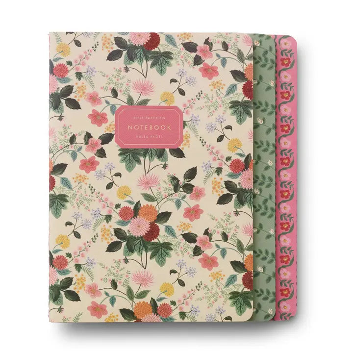 Rifle Paper Co. Assorted Set of 3 Dahlia Notebooks