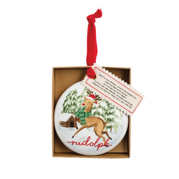 MUD PIE RUDOLPH REINDEER BOXED ORNAMENT